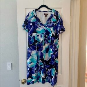 Victor Alfaro beautiful blue silk pleated dress size 14 Large L